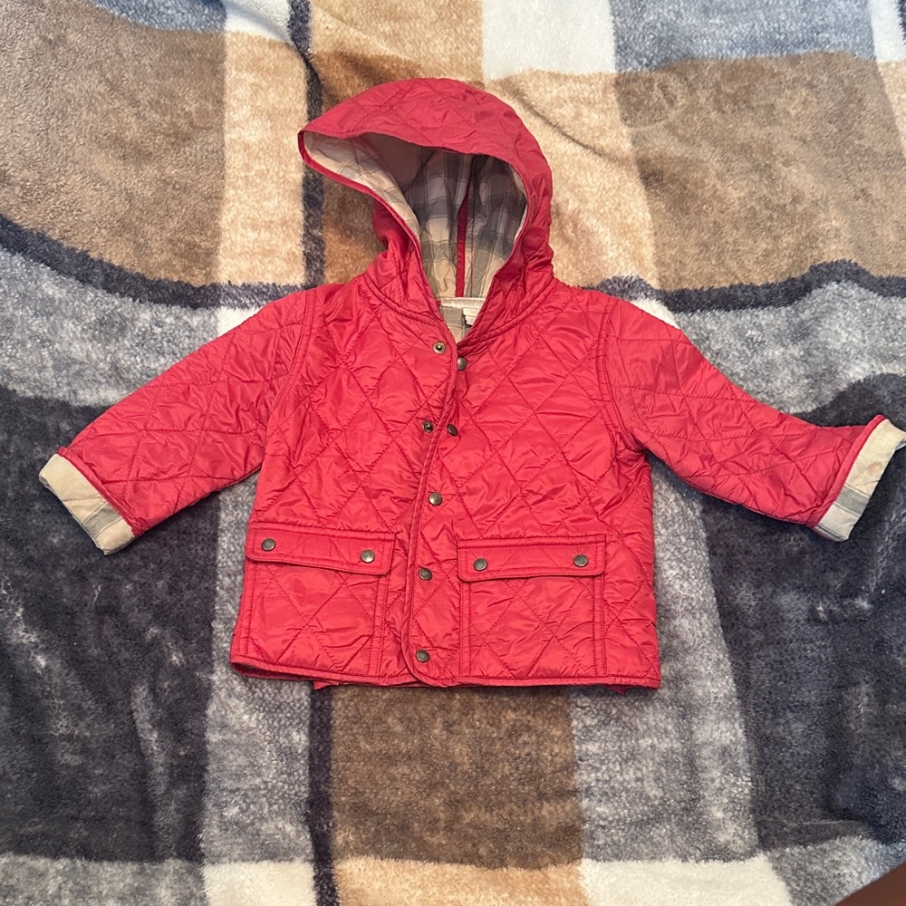 Burberry Kids Quilted Red Puffer Jacket